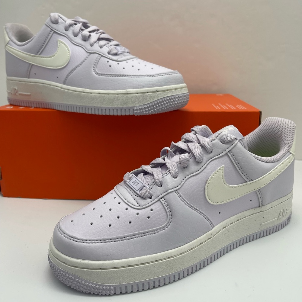 Nike Light Purple with White Accents WMNS AIR FORCE 1 07 NN Platform Sneakers - Picture 12 of 16